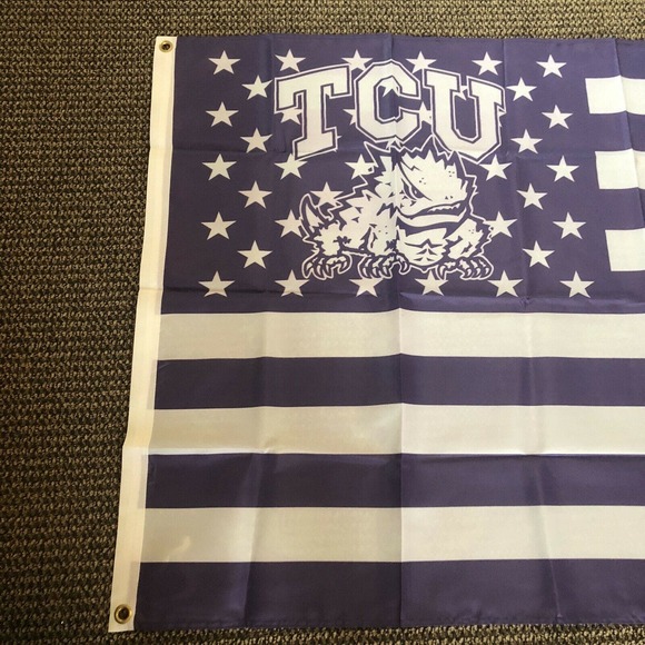 TCU Horned Frogs Flag Banner USA Style‎ New 3x5 Feet Man Cave Garage Tail Gate - Picture 3 of 4